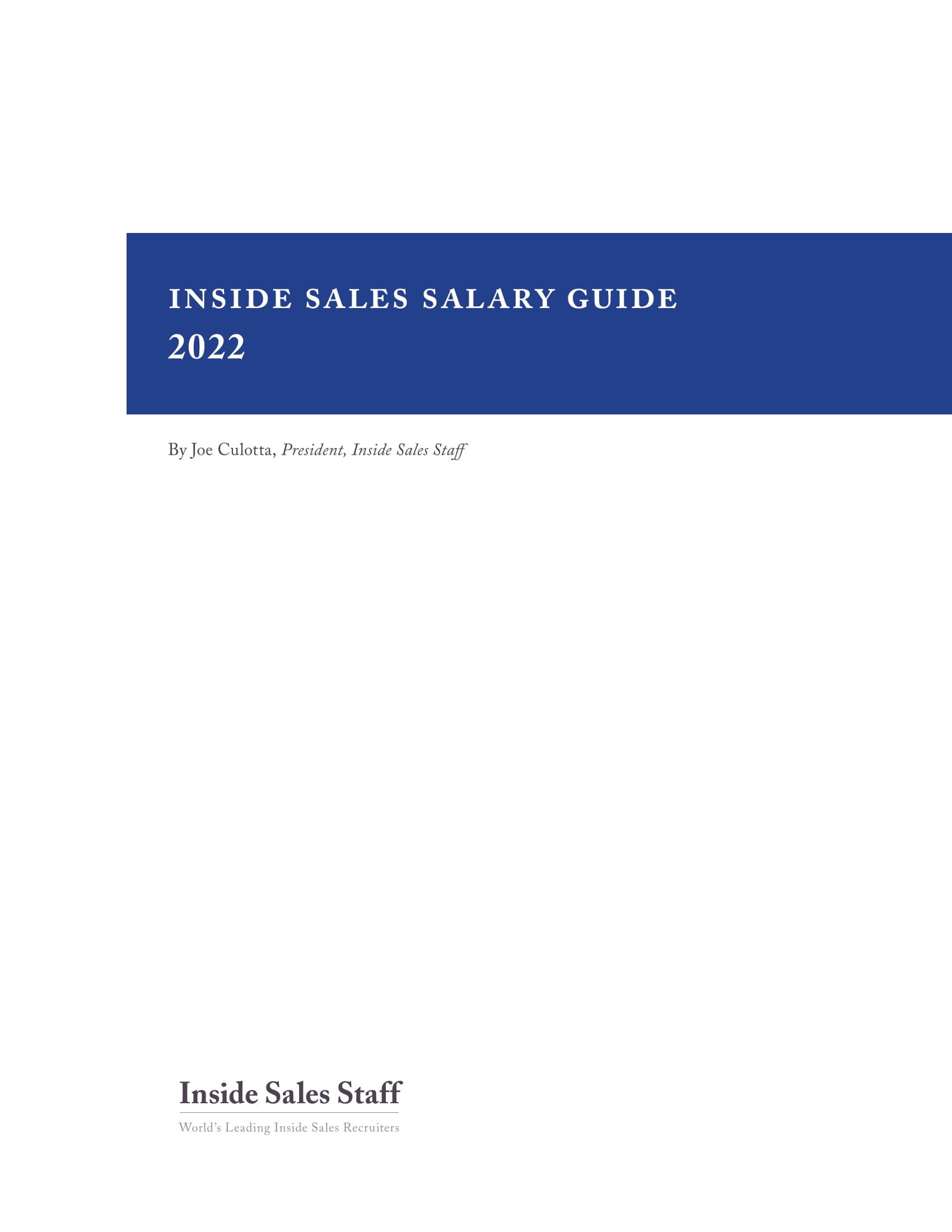 Inside sales salary guide