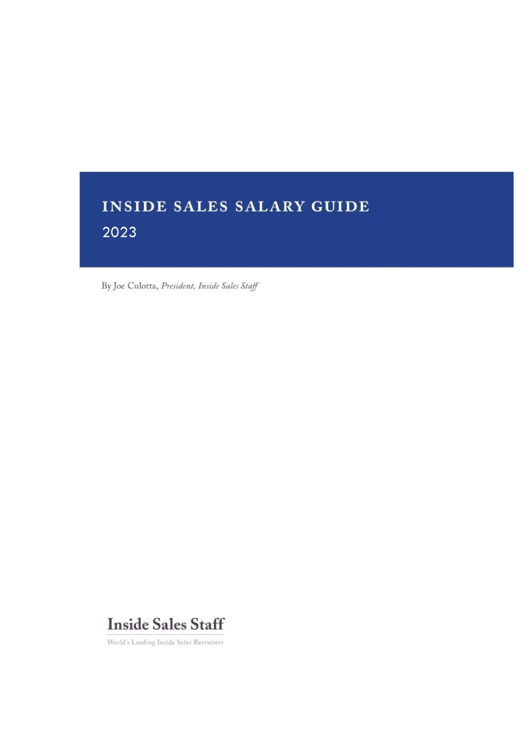 2023 Inside Sales Salary Guide pic